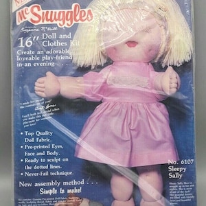 Vintage - 1984 McSnuggles - 16&quot; Craft Cloth Doll & Clothes Kit - Sleepy Sally