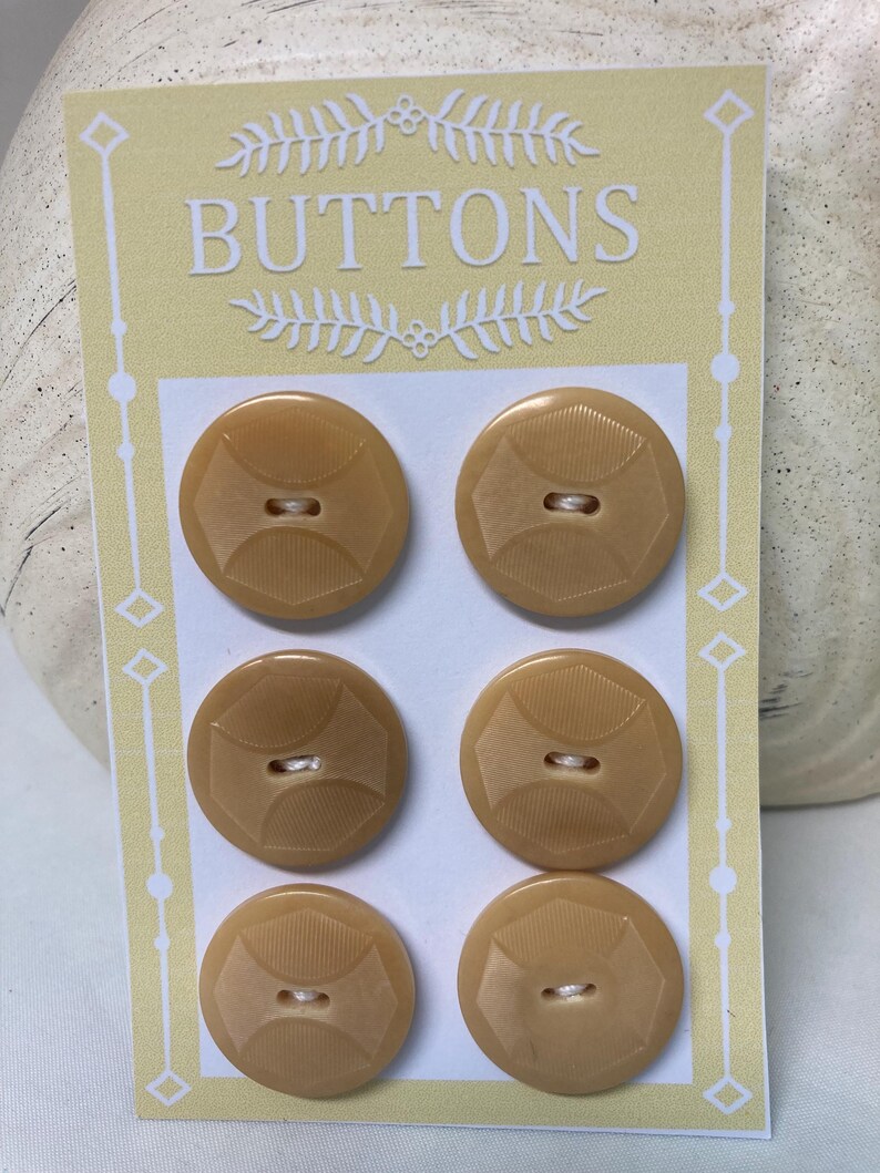 Yellow Button Set Vintage Butterscotch Yellow Button Set, Plastic 50s 60s Dress Blouse ...