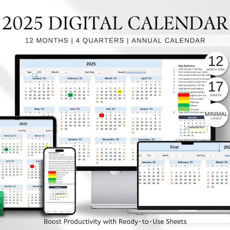 Excel calendar 2025 erstellen - Etsy.de