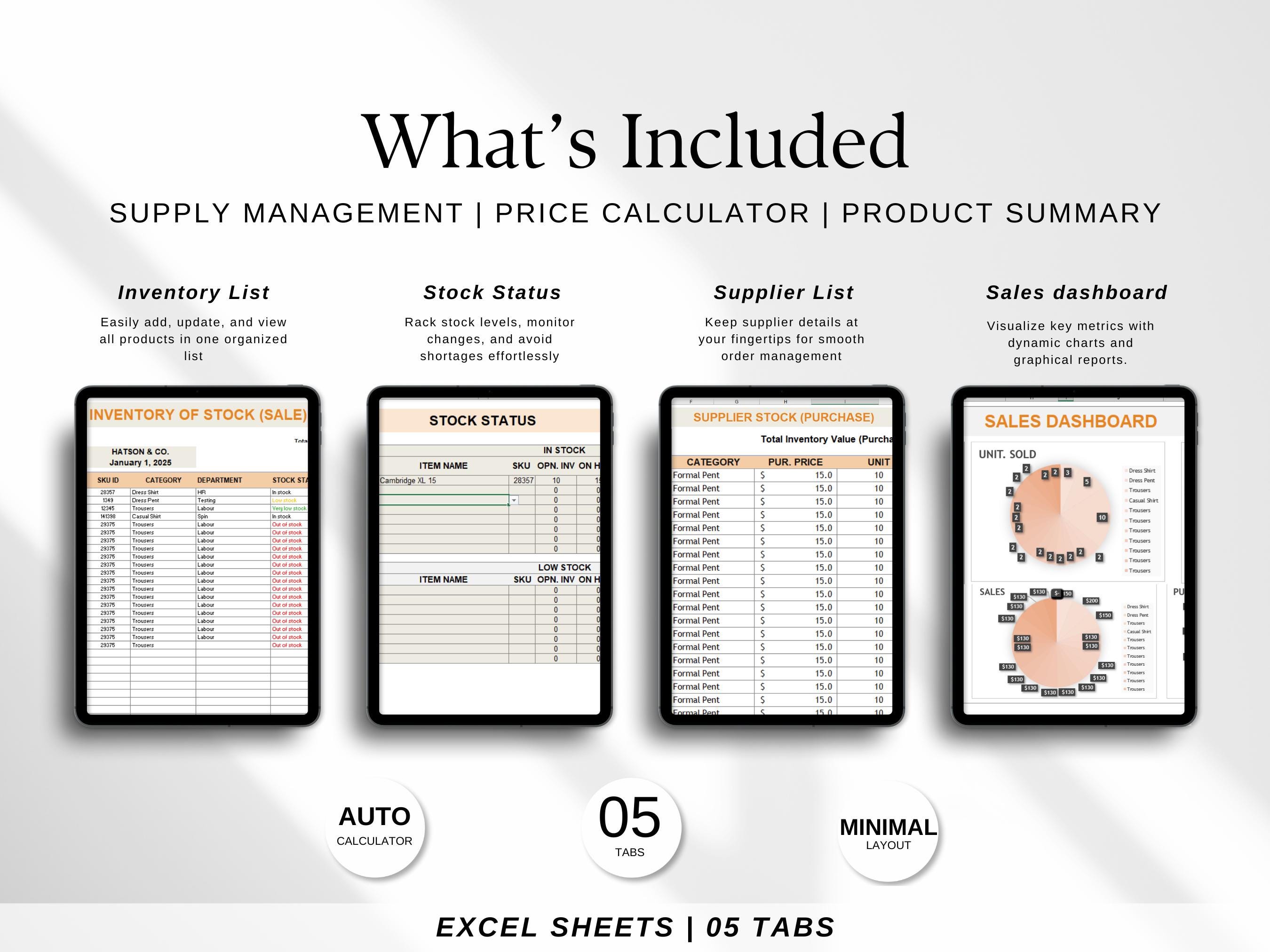 Inventory Tracker Excel Template, Small Business Stock Management - Etsy
