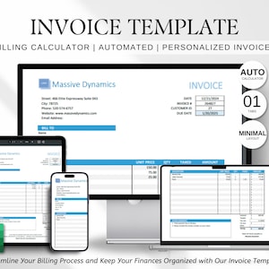 Excel Invoice Template, Modern And Professional Invoice Template, Microsoft Excel Business Invoice, Invoice Template, Digital Download