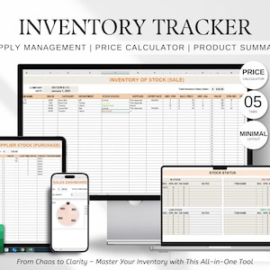 Inventory Tracker Excel Template, Inventory Stock Tracker Excel Sheet, Inventory Log List, Small Business Tracker Excel Spreadsheet