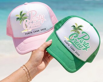 Custom Beach Trucker Hat, Personalized Vacation Hat, Birthday Trip Party Cap