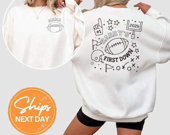 Custom Football First Birthday Sweatshirt, Matching Family Hoodie, Personalized 1st Bday
