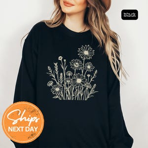 Floral Sweatshirt, Floral Hoodie, Flower Sweatshirt, Flower Hoodie, Floral Pullover, Floral Print Hoodie, Floral Graphic Hoodie