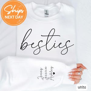 Custom Besties Sweatshirt, Personalized Best Friend Sweatshirt, Matching Bestie Hoodies, Custom Bff Hoodie, Besties Hoodie With Names