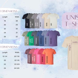 a t - shirt with different colors and sizes