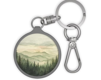 Llavero de cordillera, llavero de metal de naturaleza salvaje, llavero de montaña