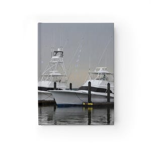 Sleek Marine Customizable Journal with Boat Designs, Nautical Reminder, Travel Log, Ocean Lover Notebook, Gift for Boat Enthusiasts