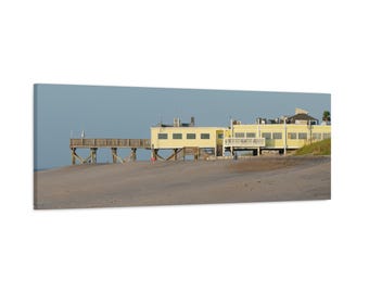 Canvas Wall Art - Edisto Beach Icon, Matte Canvas Stretched 1.25", Beach Coastal Wall Art, Ocean Waves Coastal Decor,