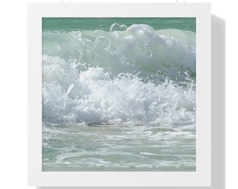 Ocean Wave Art Framed Poster | Seascape Beach Wall Decor