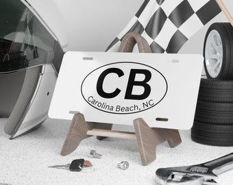 Vanity License Plate, Carolina Beach Oval Vanity Plate, Personalized License Plate for Cars, Gift for Beach Lovers, Fun Auto Accessory