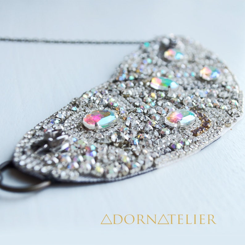 Elaborate Rhinestone Bib Collar Necklace
