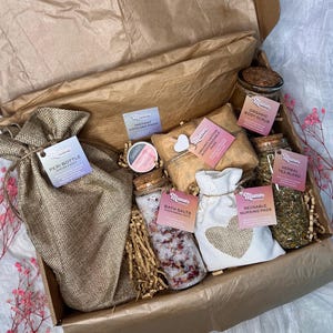 Caixa de mimos de luxo para novas mães - Caixa de presente - Pacote de cuidados pós-parto - Caixa de presente para novas mães - Presente de chá de bebê - Caixa de mimos orgânica - Nova mãe