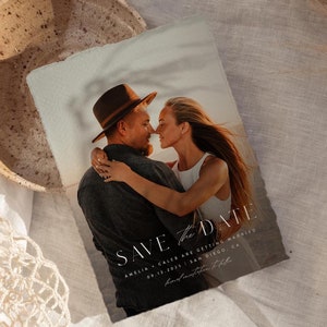Photo Save the Date Invitation Template, Minimalist Save the Date, Modern Save the Date, Boho Save the Date Cards Editable Template