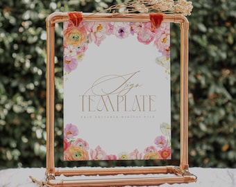 Floral Bridal Shower Sign Template, Petals and Prosecco Shower Signs, Pink Shower Bubbly Brunch, Spring Bridal Shower Instant Download