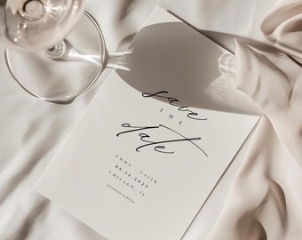 Elegant Script Save the Date Template: Modern Wedding (Digital Download)
