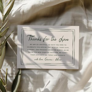 Handgezeichnete Hochzeit Dankeskarte Vorlage, moderne minimalistische Hochzeit Dankeskarte, bearbeitbare druckbare flache Note Karte, sofortiger Download