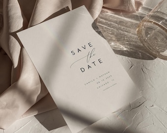 Elegant Wedding Save the Date Template: Modern Double-Sided Design (Digital Download)