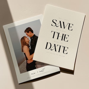 Modern Save the Date Template Minimalist Wedding Announcement Editable Digital Clean Typography Customizable Printable Instant Download