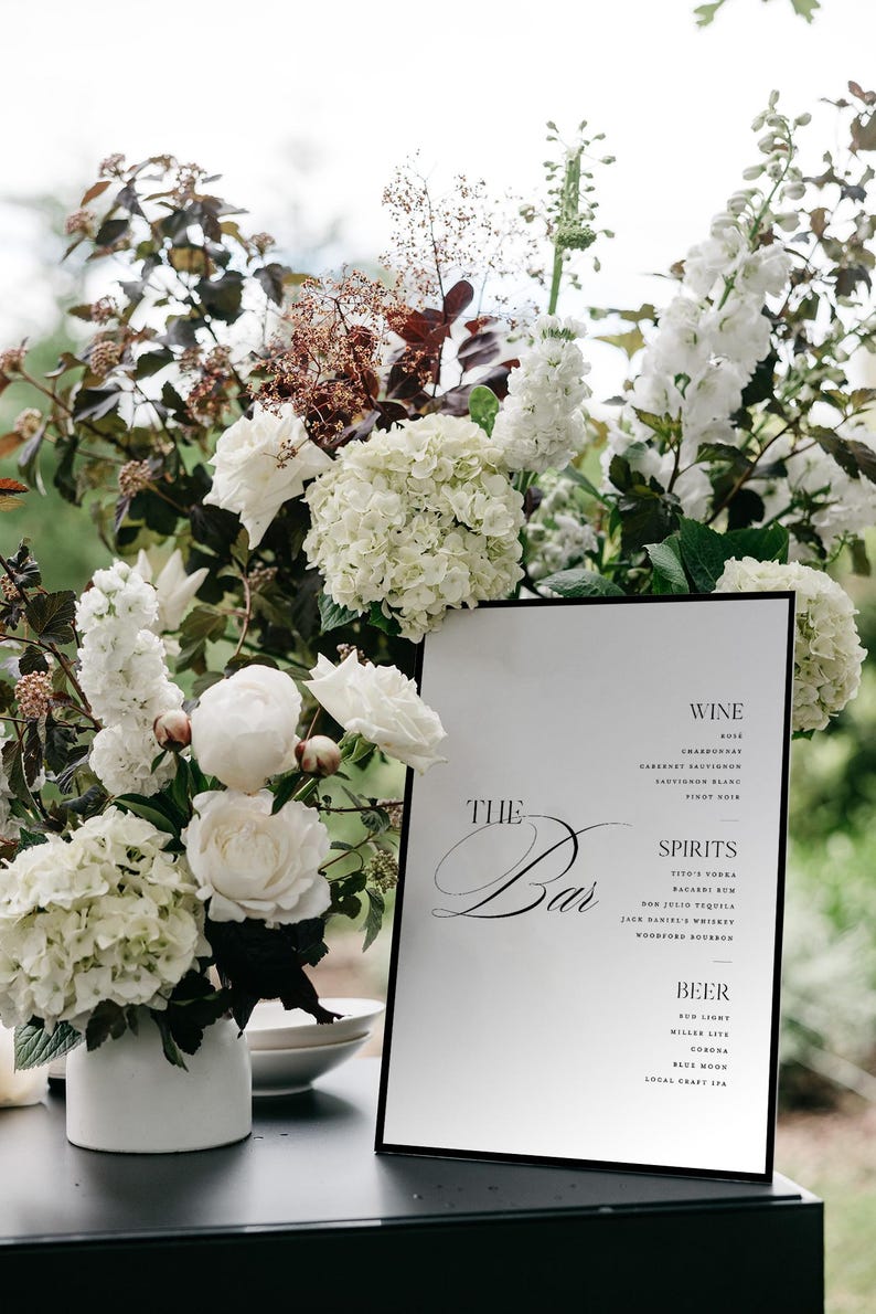 Luxury Old Money Wedding Invitation Suite Template, Elegant Black and White Invitation Set, Timeless Wedding Invite, Instant Download image 15