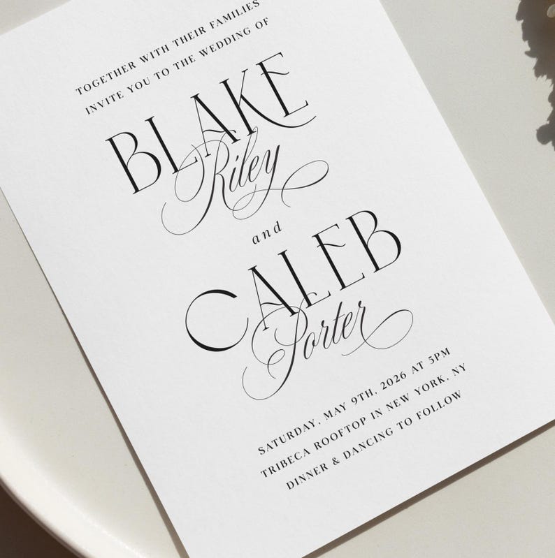 Elegante Hochzeitseinladungsreihe, modernes minimales Einladungsschreiben-Set, Detailkarte, modernes QR-Code-Rsvp, bearbeitbares digitales Vorlagenpaket Bild 8