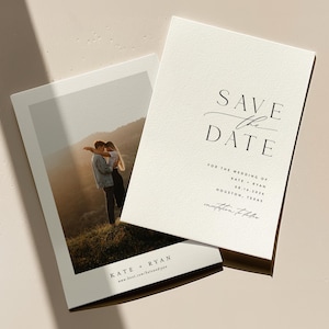 Minimalistische Save the Date Vorlage Moderne Hochzeitsansage Bearbeitbare Digitale Elegante Typografie Anpassbare Druckbare Sofort Download