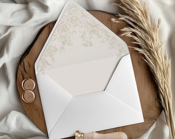 Floral Wedding Envelope Liner Template: Elegant DIY Printable (Digital Download)