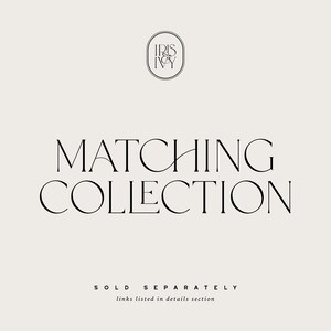 May include: A graphic design featuring the text "MATCHING COLLECTION" in a black serif font on a light beige background. Above the text is an oval logo with the words "IRIS & IVY". Below, the text reads "SOLD SEPARATELY" and "links listed in details section".