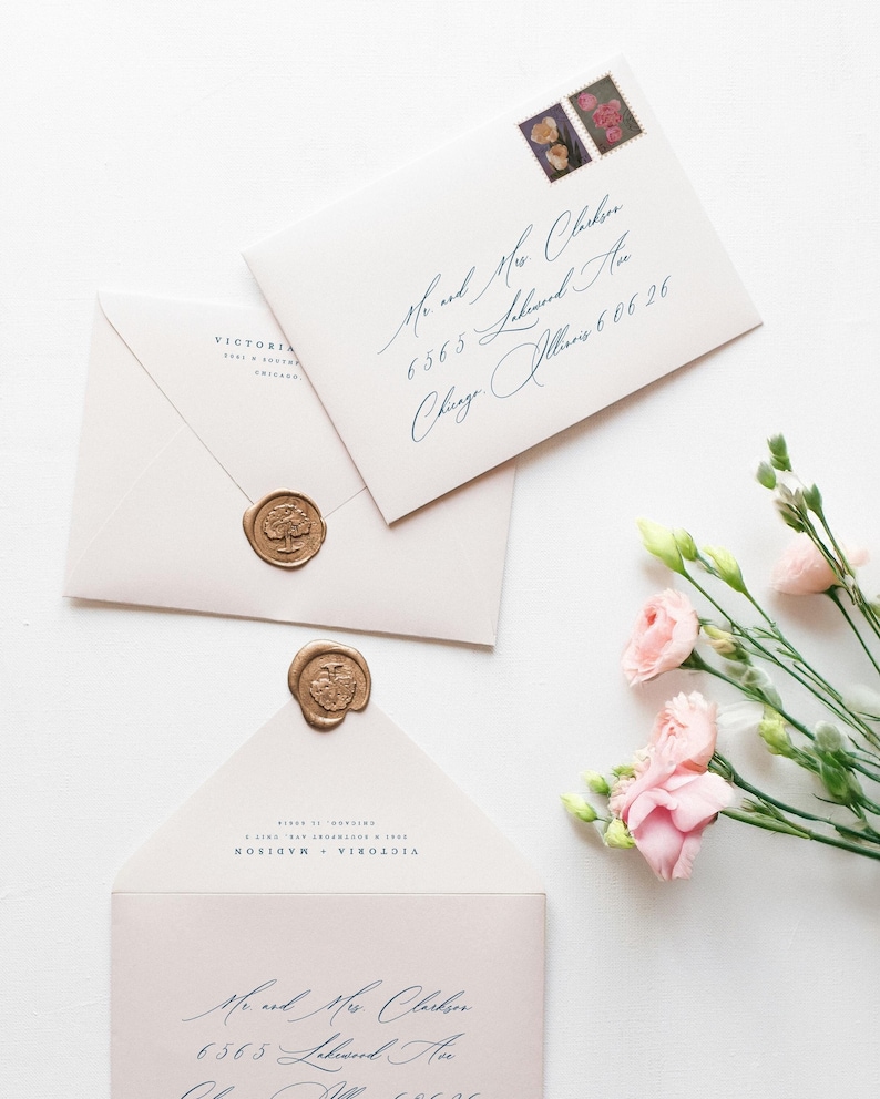 Modern Envelope Template, Romantic Script Printable Address, Editable ...