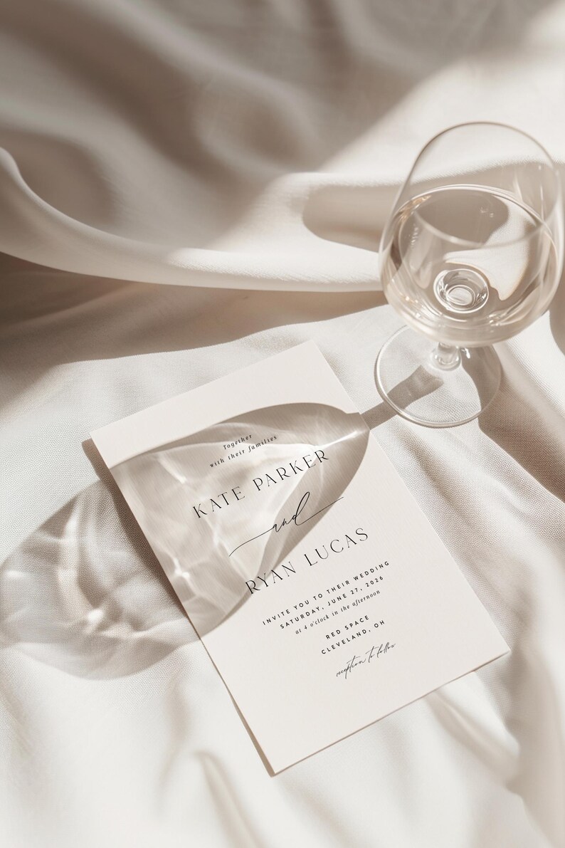 Modern Wedding Bundle, Minimalist Custom Wedding Invitation Set, Elegant Editable Templates Wedding Stationery, Printable Instant Download image 9