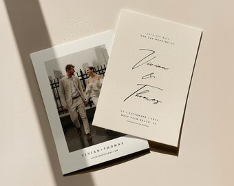 Modern Typography Save the Date Template: Elegant Wedding Announcement (Digital Download)