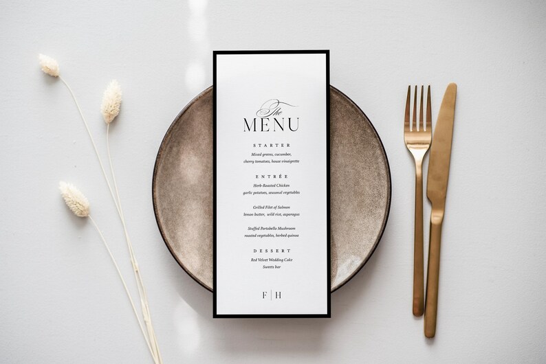 Luxury Old Money Wedding Invitation Suite Template, Elegant Black and White Invitation Set, Timeless Wedding Invite, Instant Download image 12