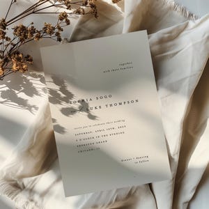 Minimalist Wedding Invitation Suite, RSVP & Details Card, Editable Template, Instant Download, Modern Elegant Romantic Printable Invite Set image 2