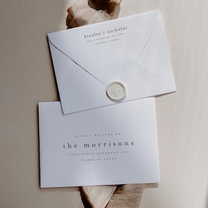 Moderne Umschlagvorlage, druckbare minimalistische Adresse, bearbeitbare elegante Hochzeitsumschlag Adressetikett, sofortiger digitaler Download