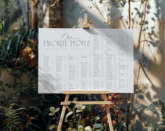 Minimalist Alphabetical Seating Chart Template (Digital Download)