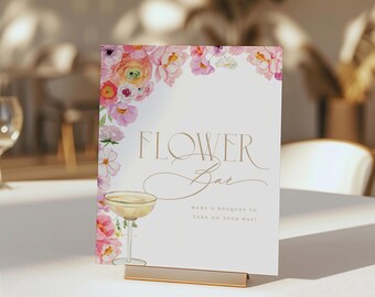 Floral Bridal Shower Sign Template, Petals and Prosecco Shower Signs,  Bridal Shower Bubbly Brunch, Spring Bridal Shower Instant Download