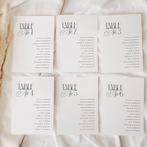 Modèle de plan de table pour mariage moderne, cartes de plan de table minimaliste, sièges de table personnalisés, bricolage imprimable en téléchargement