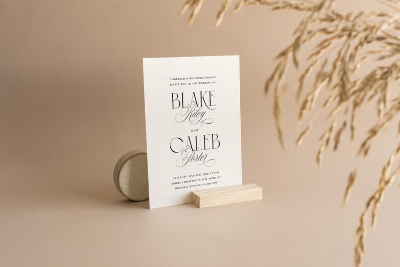 Elegante Hochzeitseinladungsreihe, modernes minimales Einladungsschreiben-Set, Detailkarte, modernes QR-Code-Rsvp, bearbeitbares digitales Vorlagenpaket Bild 7