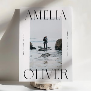 Modern Save the Date Template, Minimalist Photo Save the Date, Elegant Simple Save Our Date, Editable Digital Printable Instant Download