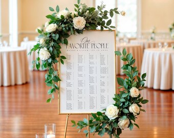 Alphabetical Seating Chart Template Download, Minimalist Seating Alphabetized, Printable Modern Seating Plan, Editable Digital Sign
