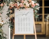 Wedding Seating Chart Template, Elegant Wedding Seating Plan Sign, Custom Modern Minimalist Seating Chart Editable Instant Download