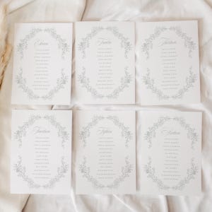 Modèle de plan de table mariage élégant, écriture romantique table de cession de sièges, plan de table modifiable cartes téléchargement imprimable