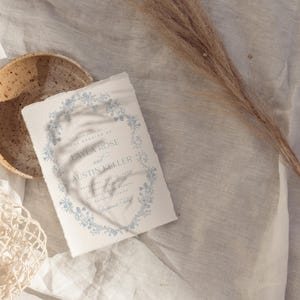 Dusty Blue Elegant Wedding Invitation Template, Printable Vintage Floral Invitation Suite, Romantic Editable Wedding Set Instant Download image 7