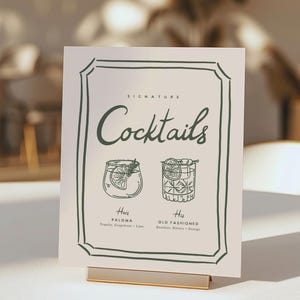 Handgezeichnete Hochzeitsmenüvorlage, druckbare Menükarte, handgeschriebene Menükarte, wunderliche Hochzeit, bearbeitbare druckbare sofort-Download Bild 9