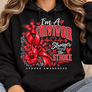 Strokeöverlevare PNG, starkare än stroke-design, strokemedvetenhetsbandgrafik, överlevnadströja PNG, inspirerande återhämtning nedladdning