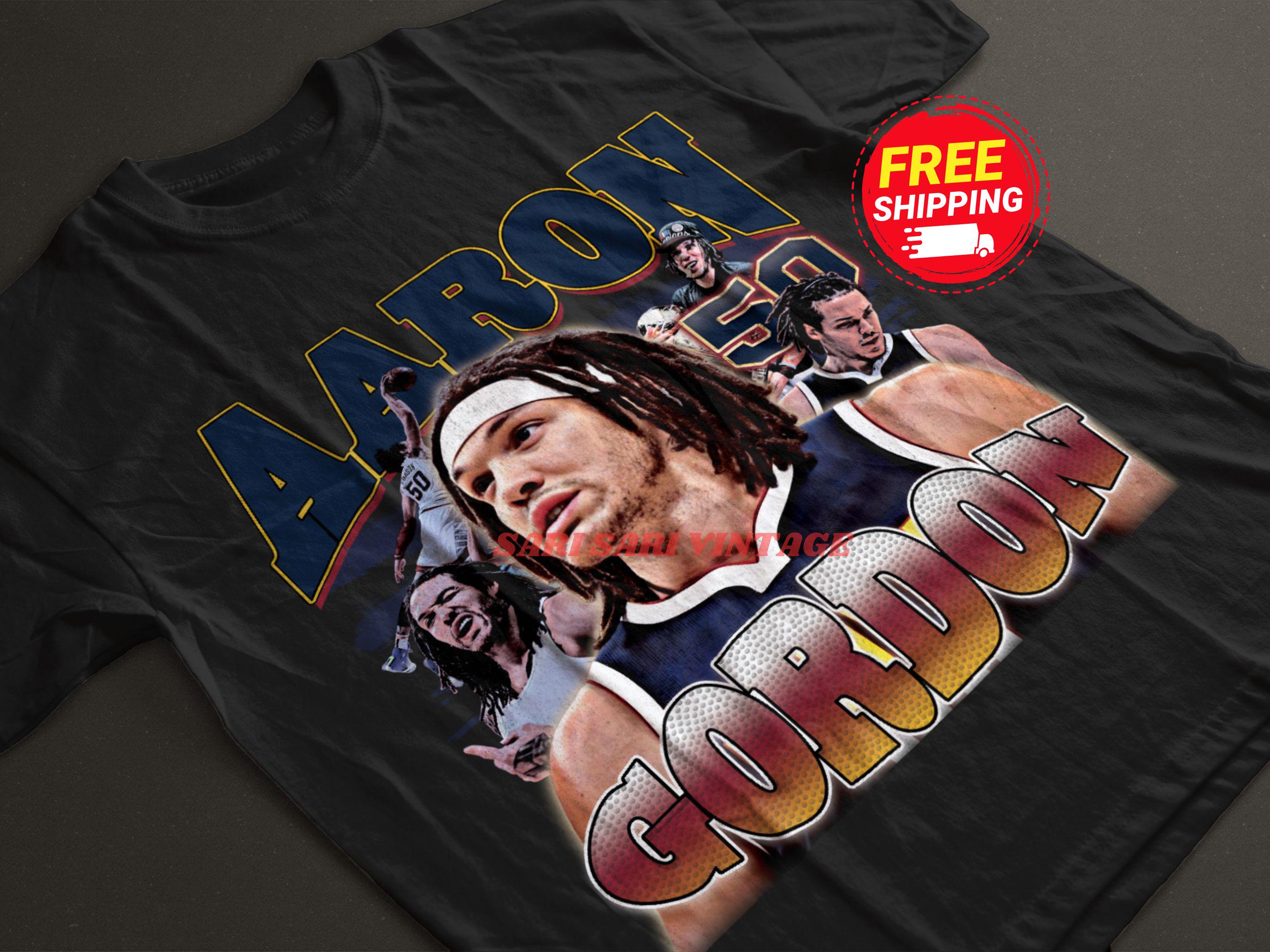 Aaron Gordon Shirt Denver Vintage Aaron Gordon Graphic Tee 90s Style T-Shirt Unisex Gifts for Him and Her Denver Basketball Fans Gifts