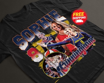 Sophie Cunningham Shirt Vintage Indiana Sophie Cunningham Graphic Tee 90s Style T-Shirt Unisex Gifts for Him and Her Indiana Basketball fans