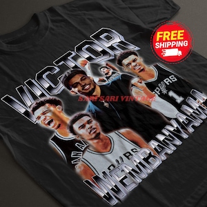 Victor Wembanyama Shirt San Antonio Vintage Victor Wembanyama Graphic Tee 90s Style T-Shirt Unisex Gifts for Him and Her Basketball fan