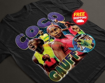 Coco Gauff Shirt Vintage Coco Gauff Graphic Tee 90s Style T-Shirt Unisex Gifts for Him and Her Tennis Fans